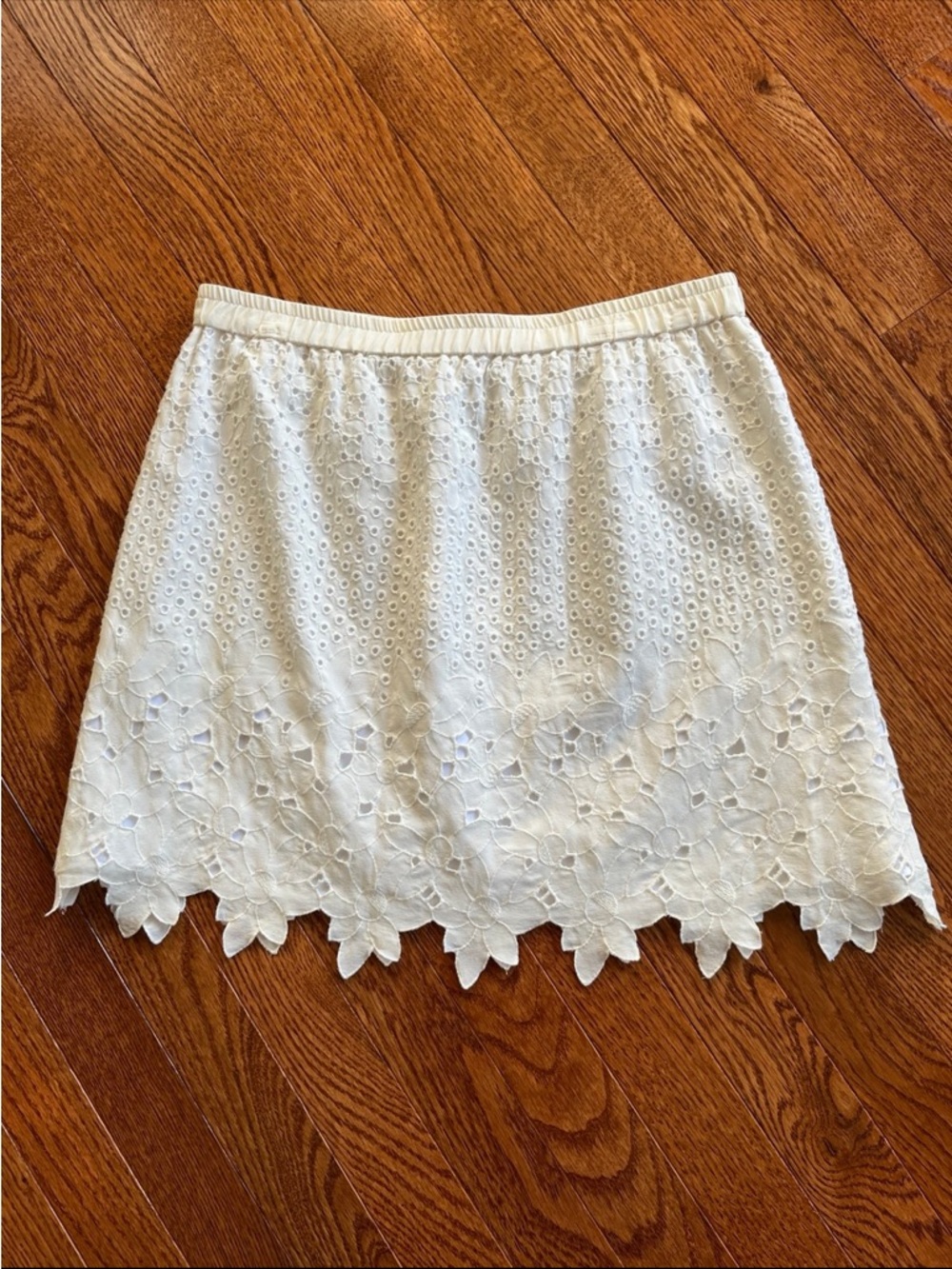 Like new Club Monaco silk embroidered lace skirt